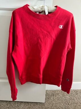 Champion Bright Red Women's Crewneck Sweatshirt